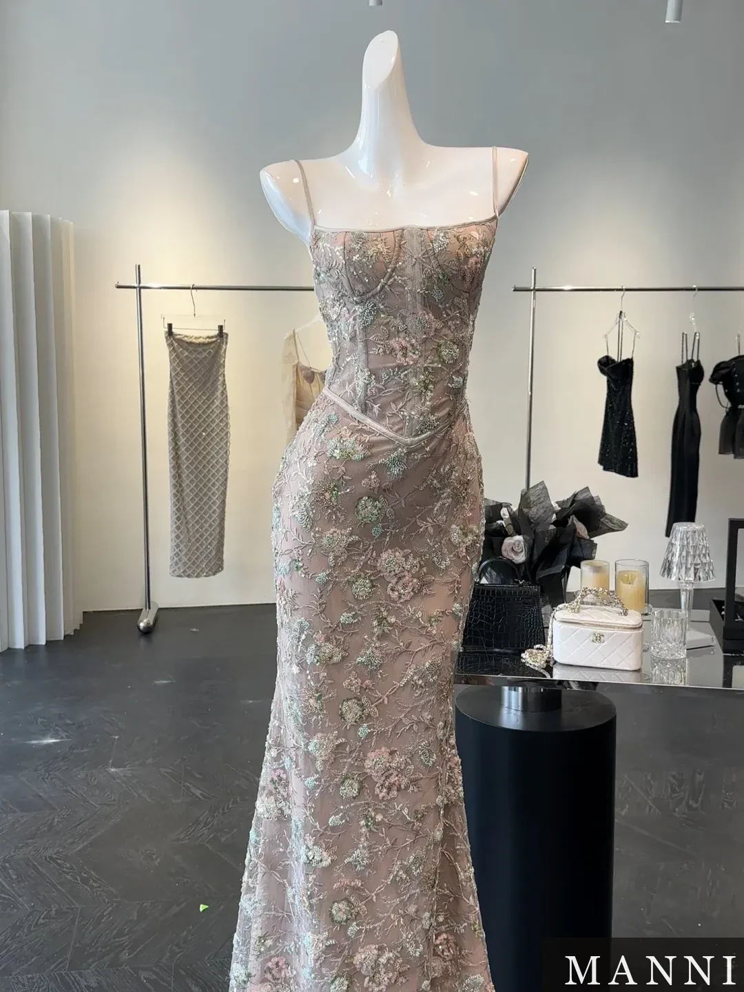 Embroidered Tulle Gown · M4454