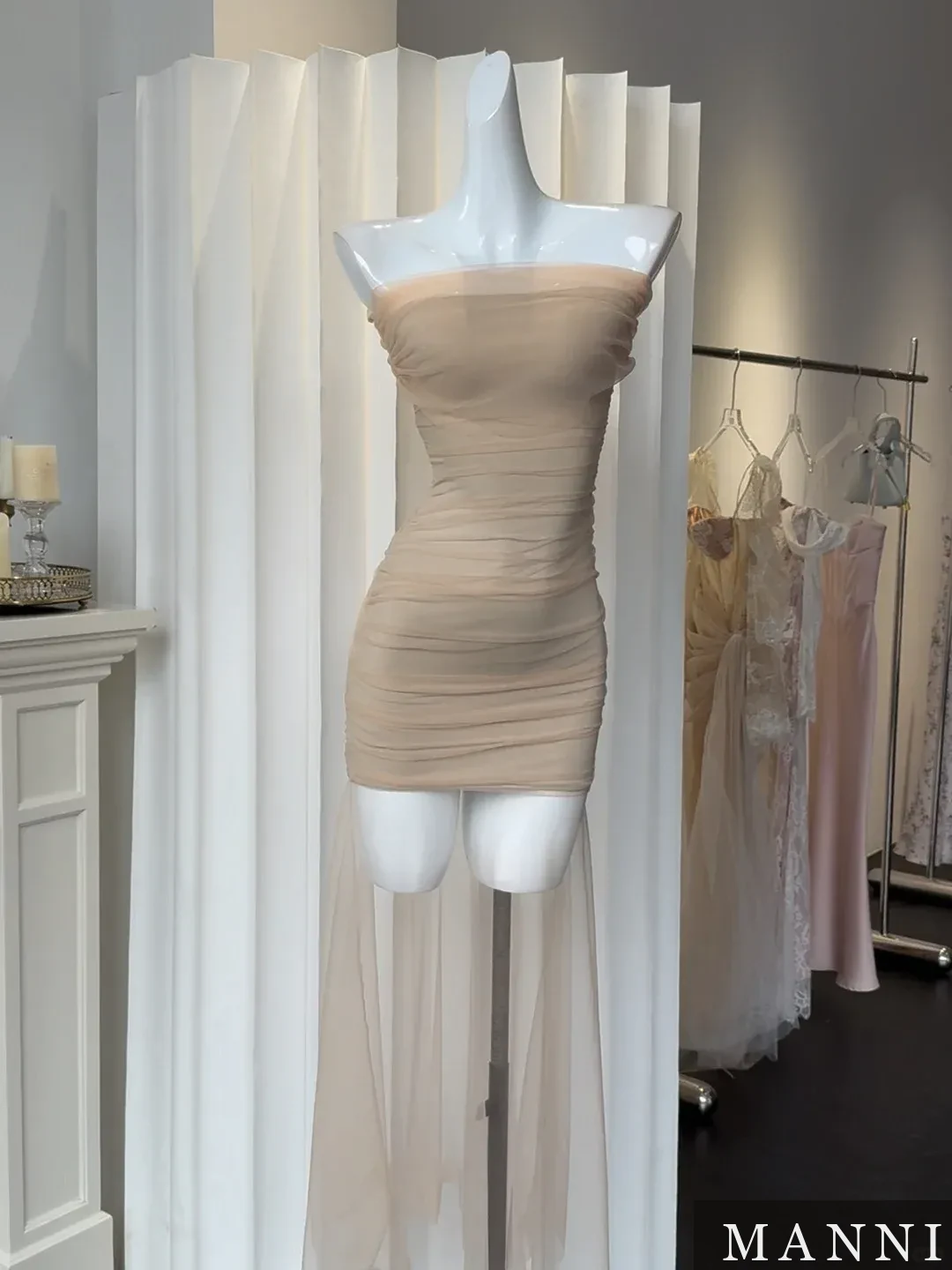 Cognac Satin Slip Maxi · M6295