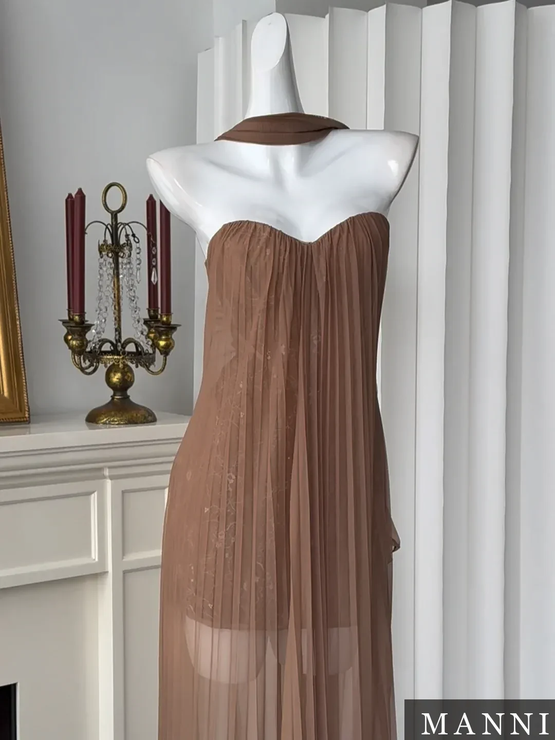 Cream Satin Cami Dress · M5672