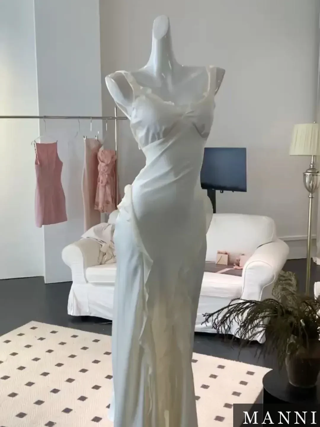 Toffee Satin Slip Gown · M7039